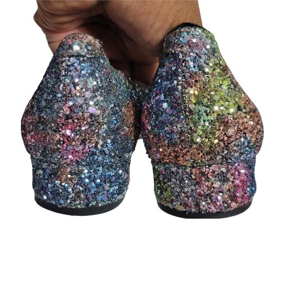 Steve Madden Sparkle Loafers Flats Jean Rainbow Glitter Leather Slip On Size 6 - Picture 7 of 14